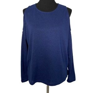 Rue 21 Cold Shoulder Sweater Top Medium Navy Blue